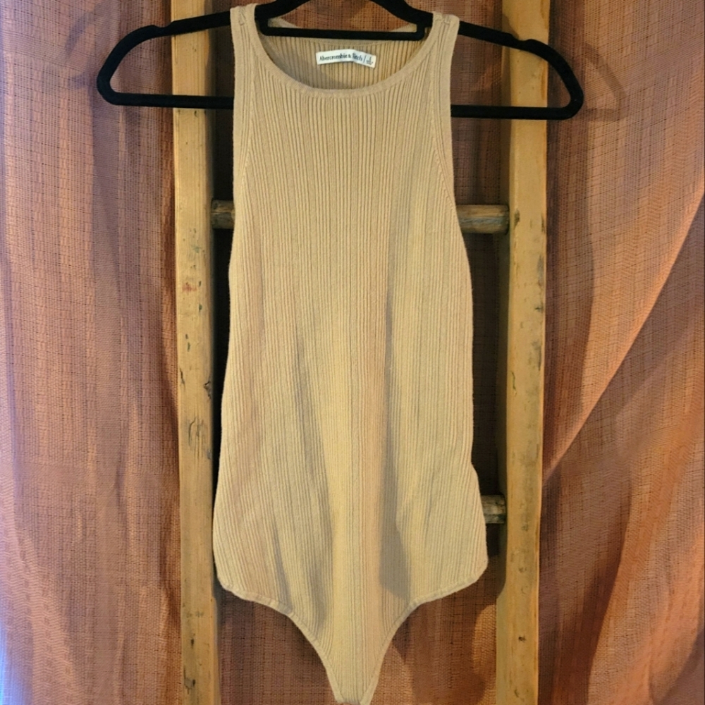 Abercrombie & Fitch Knit Beige Bodysuit